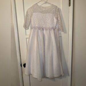 NEW Baptism Flower Girl First Communion Formal Girls White Dress sz12 $118
